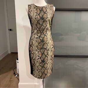 Ana Alcazar Faux Snake Skin Black Dress